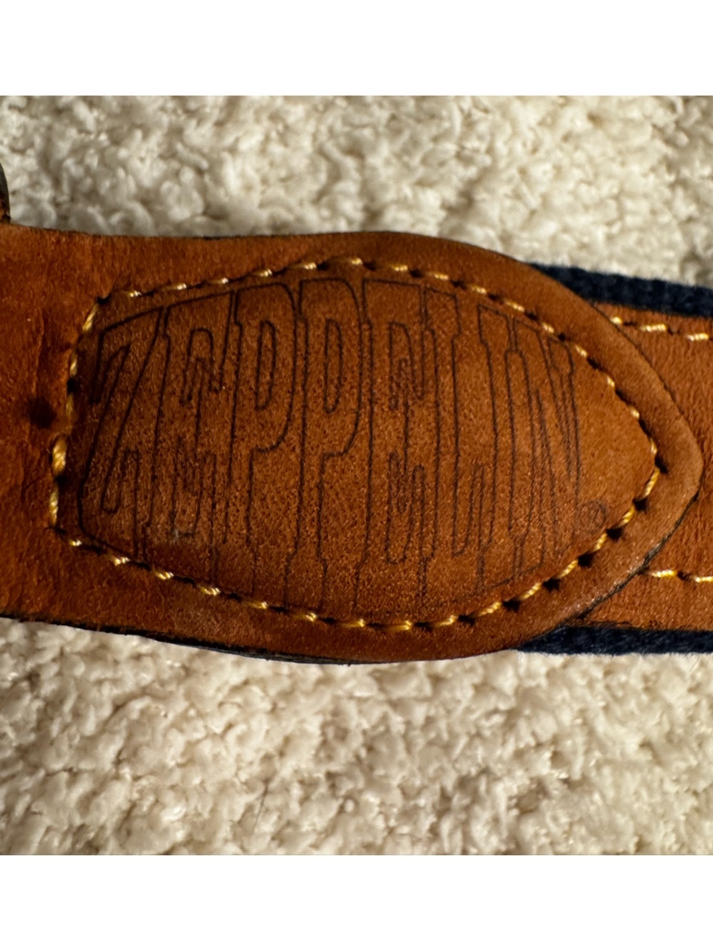 Zeppelin Sailing Symbol Brown Leather Mens Maritime Belt, size 38 - Picture 3 of 10
